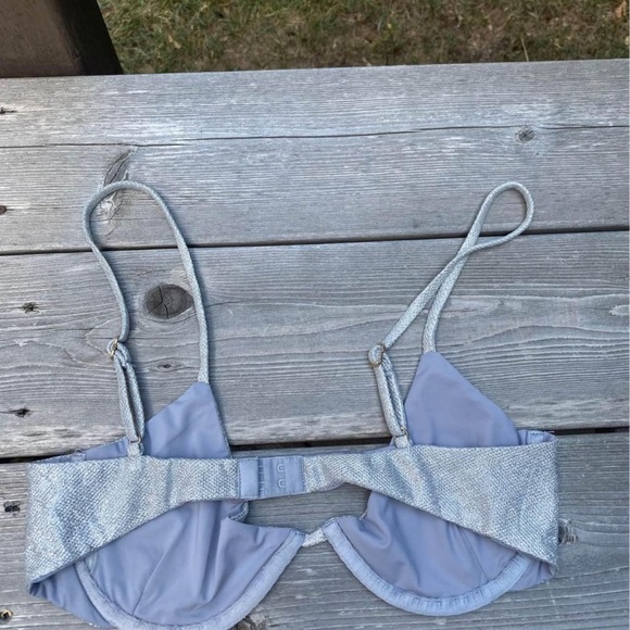 Danielle Guizio Lure Bikini Top in Silver Glitter size medium - Picture 7 of 8